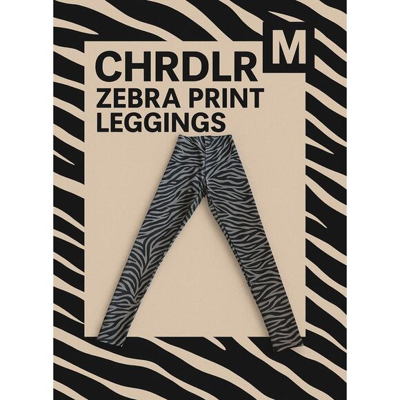 CHRLDR Pants - CHRLDR Zebra Print Leggings Black Gray Women’s Size M New Without Tags
